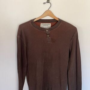 Mens Waffle Shirt 1/4 Button Size :L